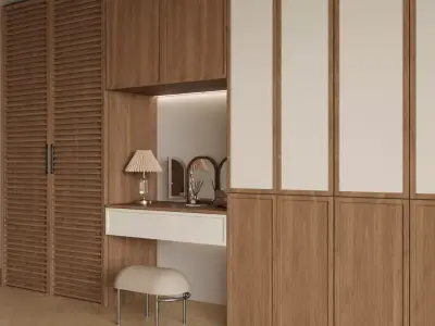  French retro style built-in dressing table 3D model