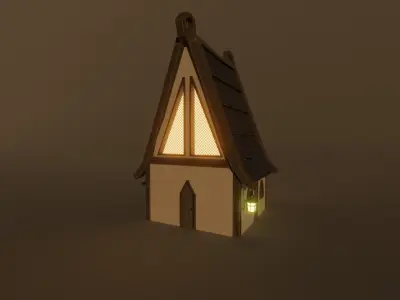 Elf Village houses pack Low-poly 3D model