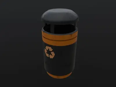 Rubbish Bin 3D Model Low-poly 3D model
