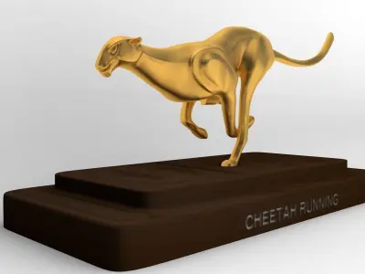 Leopard Running Sculpture  V1- 3D printable sculpture 3D print model