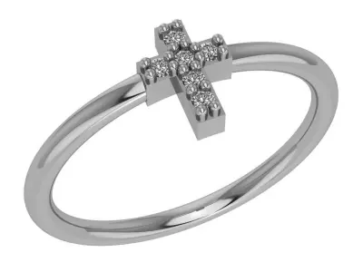 Cross Light wt minimalist Ring 3dm stl renders 3D print model