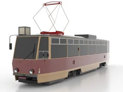 Tatra T6A5 Low Low-poly 3D model