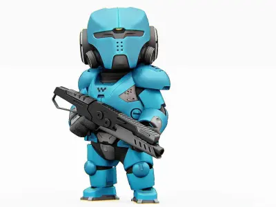 TOON TROOPER ELIOT   RIGGED 3D model