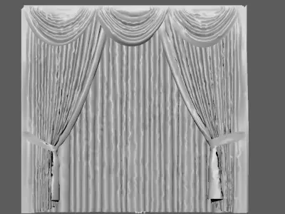 CURTAINS curtain with gold trim Low-poly 3D model