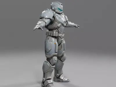 Metal Robot Character CGI Model Low-poly 3D model