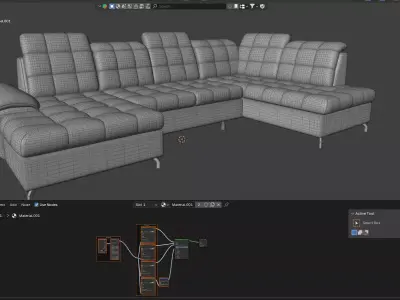 Corner sofa Low-poly 3D model