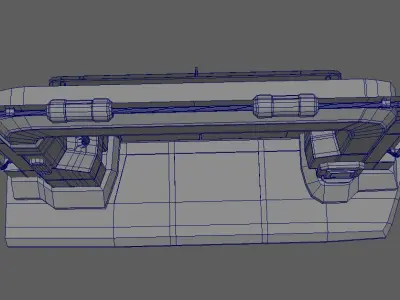Sci-fi door Low-poly 3D model