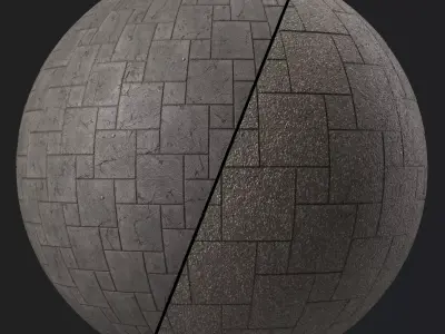 Tile Materials 35- Concrete Tiling By Gravel Sbsar Pbr Seamless Texture