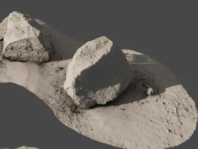 Rock07 two rocks 3D model