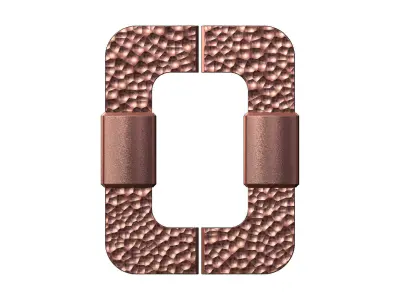 Rectangular hammered texture door gate push pull plate handle 3D print model