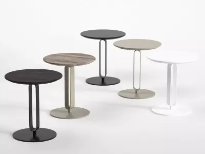 Alfred two side tables with round top Free 3D model