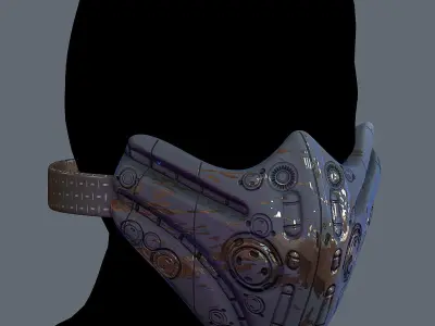 Gas mask helmet 3d model scifi Low-poly Low-poly 3D model