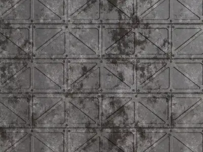 Dirty Industrial Metal Plate PBR Seamless Texture