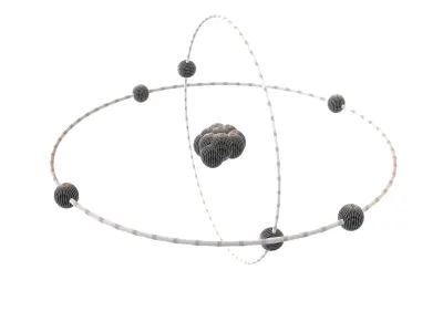 Carbon Chemical Element v2 002 Low-poly 3D model