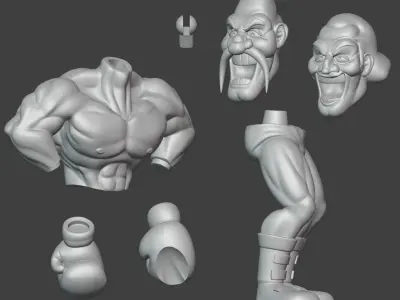 Machoman and Soda Popinski from Mike Tyson Punch Out 3D print model