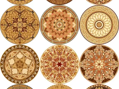 Parquet Da Vinci and 12 Rosettes 3D model