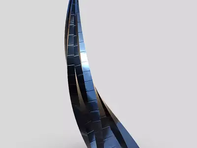 Glass Futuristic Skyscraper 3D model