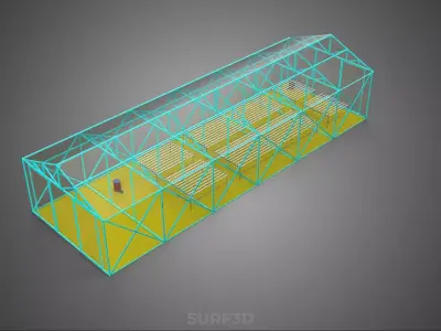 HYDROPONIC AEROPONIC GREENHOUSE HOTHOUSE GLASSHOUSE FARM GARDEN 3D model