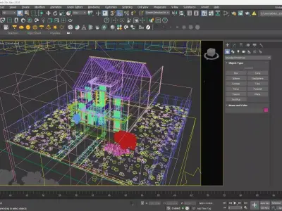 French Exterior Modeling and Rendering 3ds Max Corona 3D model