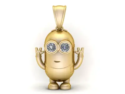 Golden Robot Pendant 3D Printable Model 3D print model