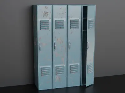 Lockers - Low-poly PBR metal locker Low-poly 3D model
