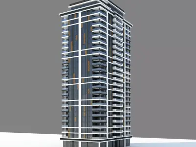 Skyscraper 3D Model high rise apartment building 3D model