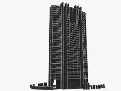 Avalon Riverfront Apartments Low-poly 3D model