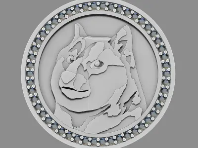 Dogecoin cryptocurrency  3D print model