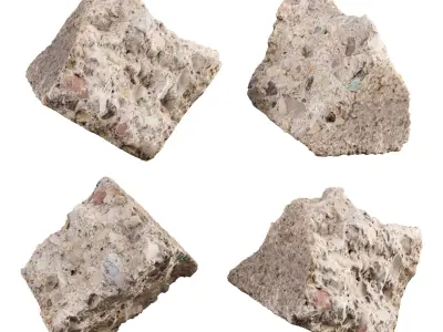 3D Scanned Stone Rubble Collection Vol 02 Low-poly 3D model