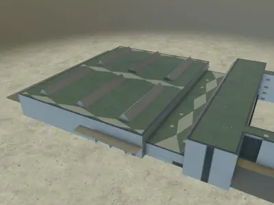 EDDB Hangar 2 Low-poly 3D model