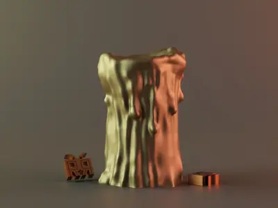 melted candle 3D print model