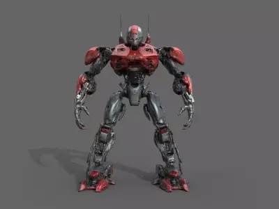 Cyborg Fighter Pack 3 Low-poly 3D model