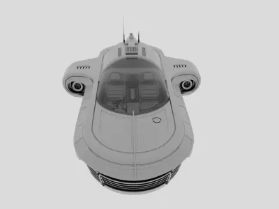 3D Landspeeder Hovercraft Vehicle 3D model 3D model