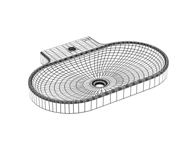 Eurocosmo Countertop Basin 80 Set 3D model