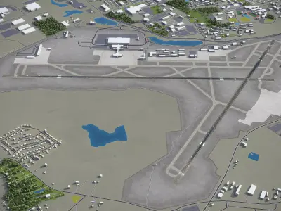 Columbia - Metropolitan Airport - CAE Low-poly 3D model