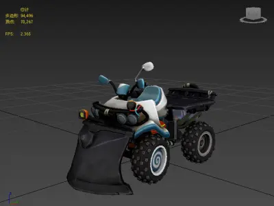 Stylish cartoon mountain bike Low-poly 3D model