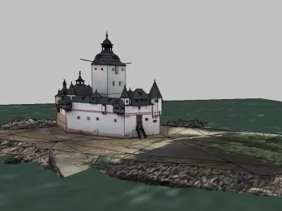 Pfalzgrafenstein Castle Germany lowpoly 3d model Low-poly 3D model