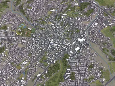 Narita - 3D City Model Low-poly 3D model