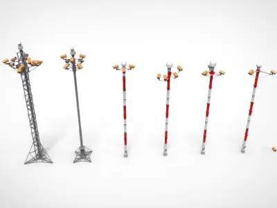 sci fi video surveillance mast 3D model