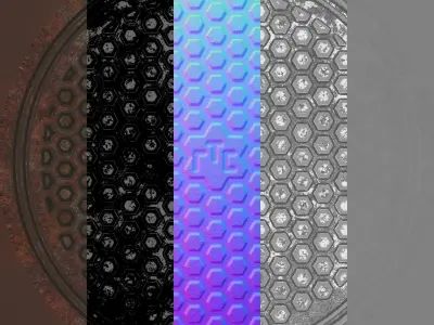 Russian sewer lid - 5 Low-poly 3D model