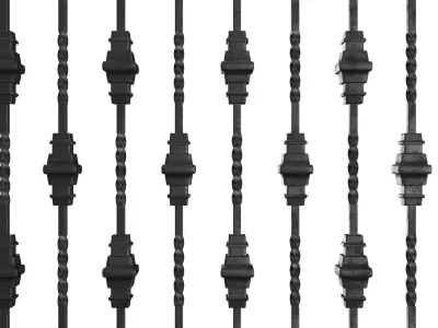 Wrought Iron Bundle No04 Fence 3D model