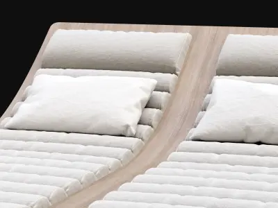 Double wooden outdoor chaise lounge L16  3D model