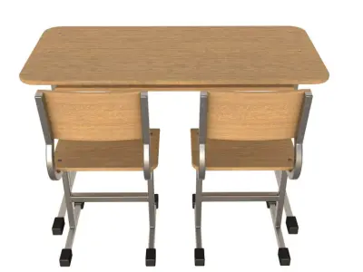 School Desk collection 3D model