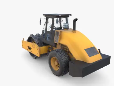 Road roller V2 Low-poly 3D model