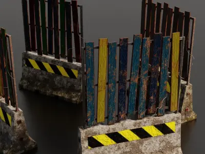 Concrete barriers  3D Model Pack