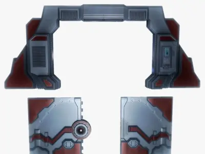 Spaceship gates low poly simple Low-poly 3D model