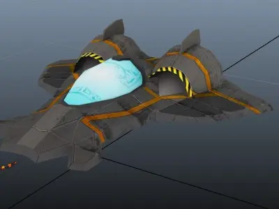 Race Ship Low-poly 3D model