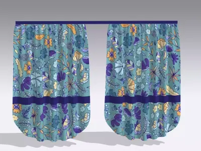 Curtain Low-poly 3D model