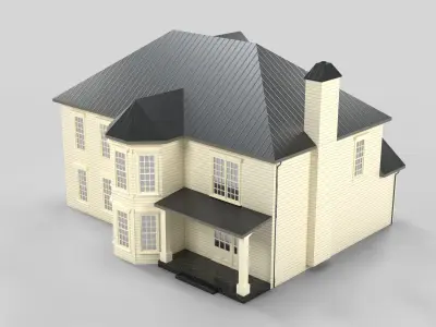 Cottage House Design 12T5  Low-poly 3D model