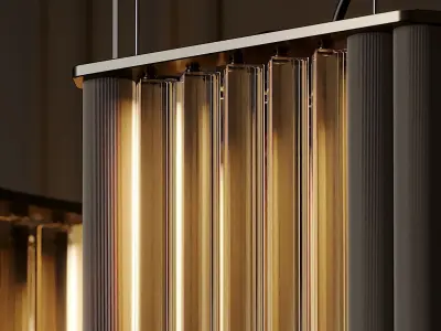 VeniceM Numa Pendant Light in Brass and Glass by Massimo Tonetto 3D model